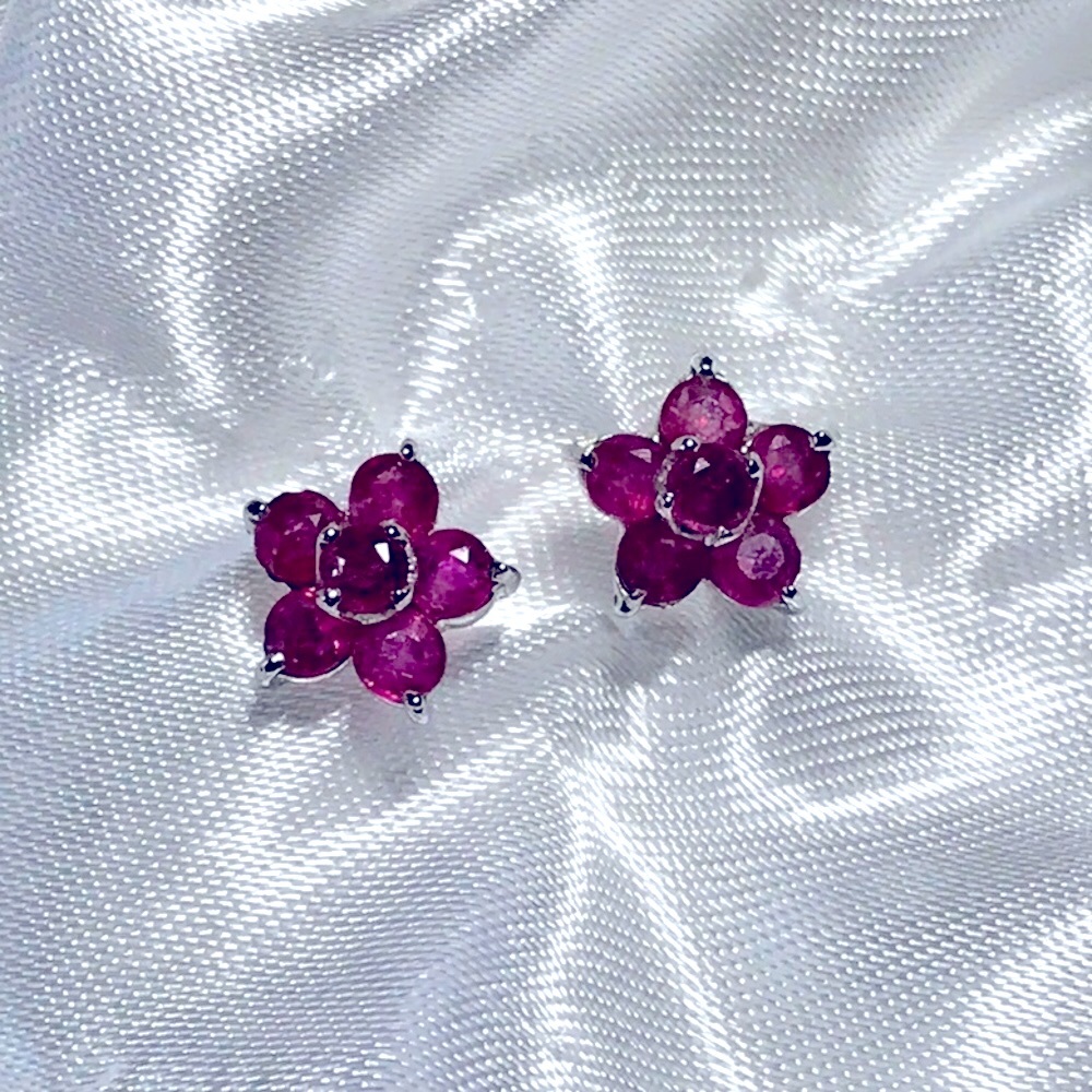 Lovely Ruby Pierced Post Earrings - image 2